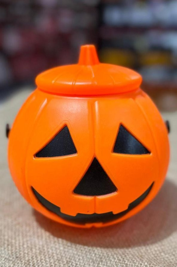 Beysüs Halloween Cadılar Bayramı Işıklı Kapaklı Bal Kabağı Kova