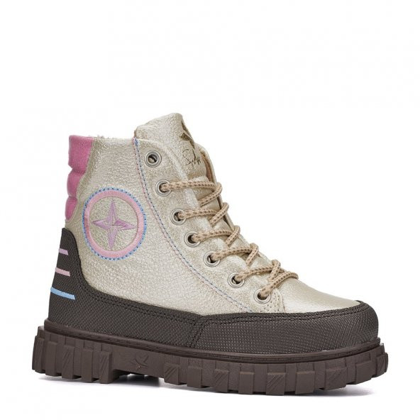 Albishoes Kız Çocuk Suya Dayanıklı Soğuk Geçirmez Kaymaz Taban Fermuarlı Kışlık Çocuk Bot