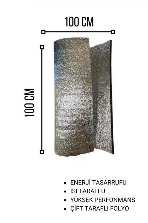 ALÜMİNYUM KAPLI POLİETİLEN SÜNGER LEVHA 10 MM (EN:1 MT BOY:1 MT) - 2