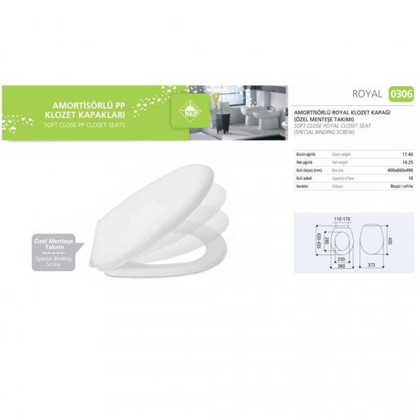 Nkp Royal Yavaş Kapanan Amortisörlü Klozet Kapağı 0306 - 2