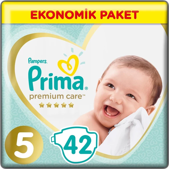 Prima Premium Care Bebek Bezi Eko Paket 5 Beden 42 Adet