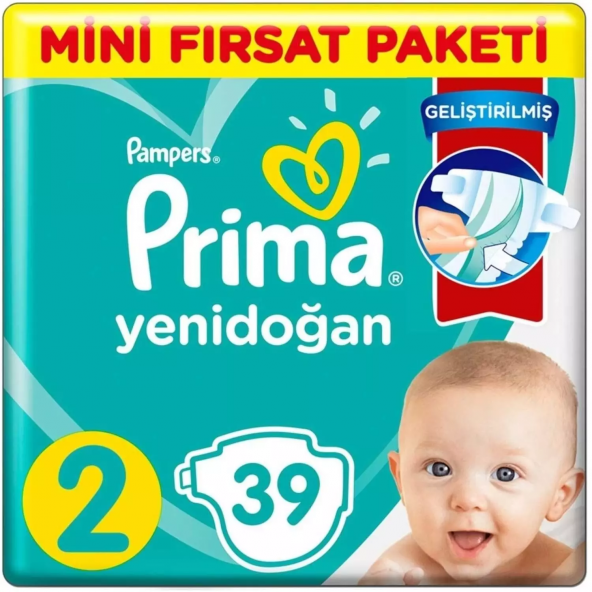 Prima Bebek Bezi Aktif Bebek Standart Paket 2 Beden 39 Adet