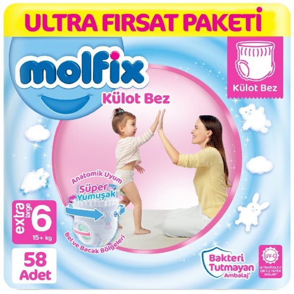 Molfix Külot Bez Ultra Fırsat Paketi 6 Beden 15+ Kg 58 Adet