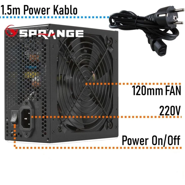 Sprange PS600-80P  80 Plus White 600W Power Supply - 4