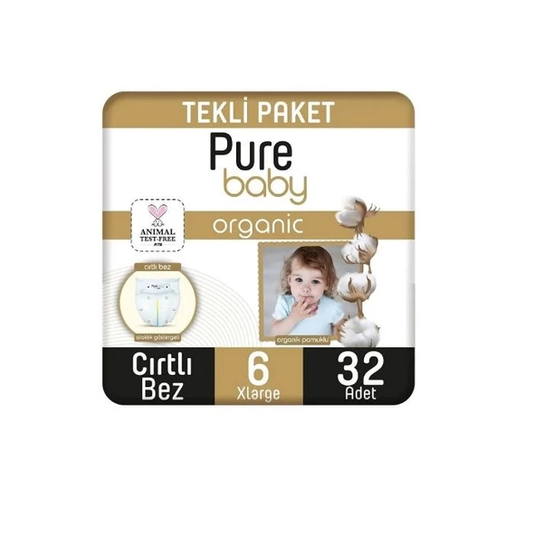 Sleepy Pure Baby Organik Bebek Bezi 2Li Jumbo 6 Beden 15-27 Kg 32 Adet