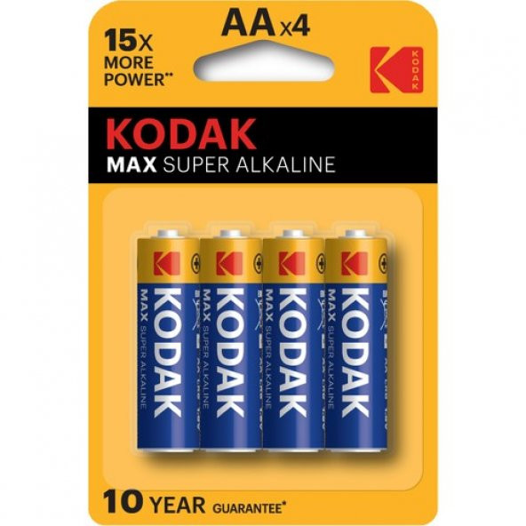 Kodak Max Süper Alkalin Kalem Pil 4lü AA