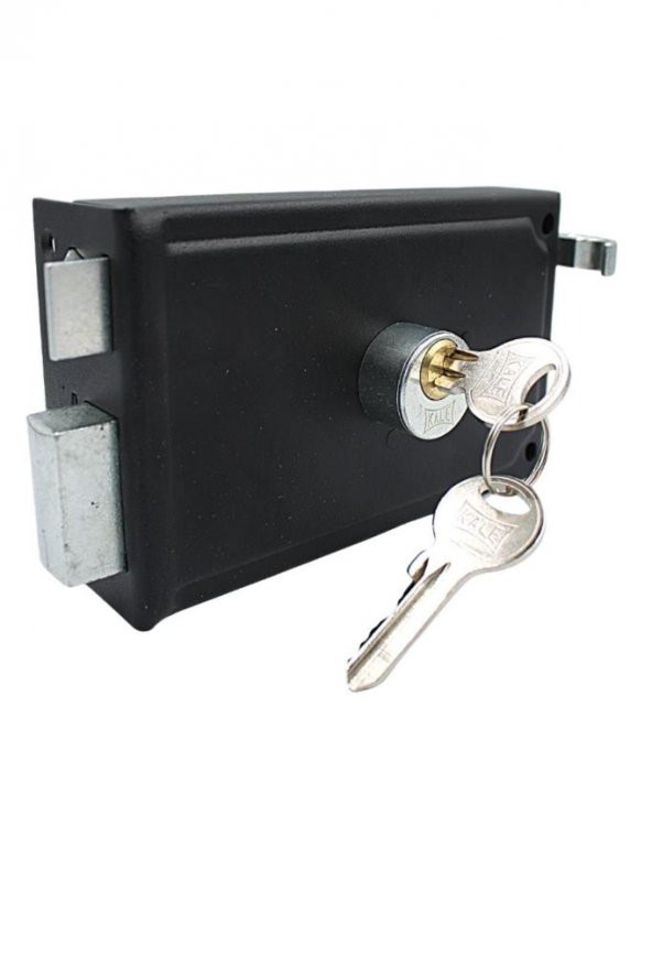 Kale 157AE Silindirli Tirajlı Demir Kapı Kilidi Köşeli Siyah Eco 14mm 52mm - 3