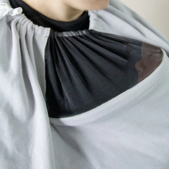 BabyJem Tül Pencereli Emzirme Önlüğü 735 Gri - 4