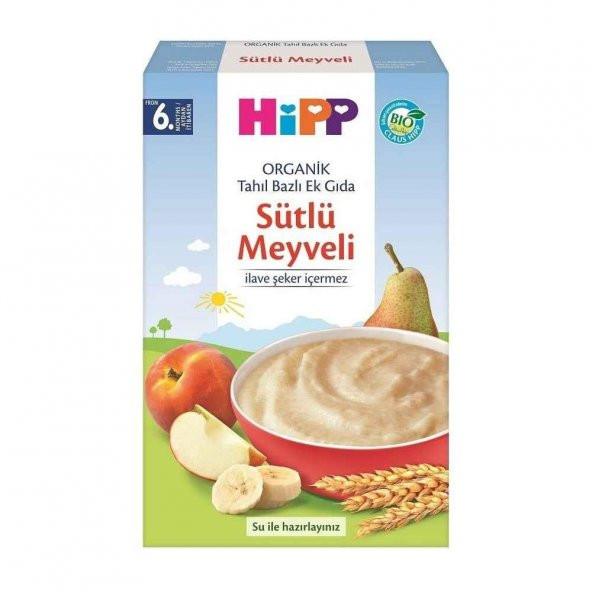 Hipp Organik Sütlü Meyveli Tahıl Bazlı Ek Gıda 250 Gr