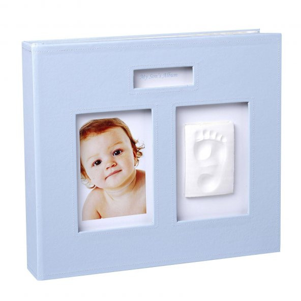 Baby Memory Prints Deri Hatıra Albümü Mavi