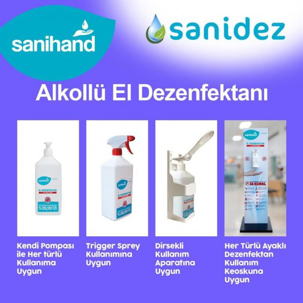 SANİDEZ Sanihand 100 ml Alkollü El ve Cilt Dezenfektanı Sprey - 9