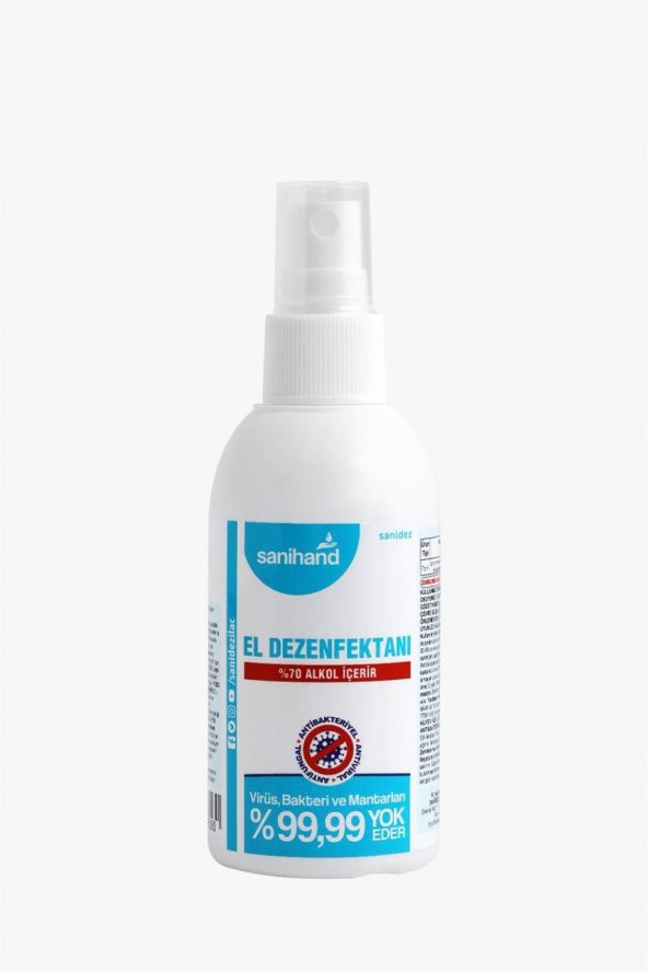 SANİDEZ Sanihand 100 ml Alkollü El ve Cilt Dezenfektanı Sprey
