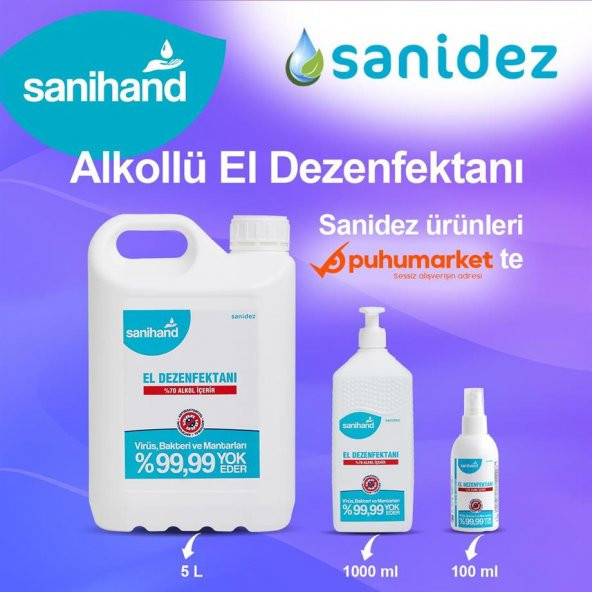 SANİDEZ Sanihand 100 ml Alkollü El ve Cilt Dezenfektanı Sprey - 4