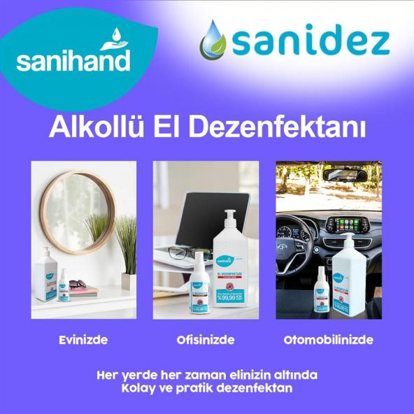 SANİDEZ Sanihand 100 ml Alkollü El ve Cilt Dezenfektanı Sprey - 7