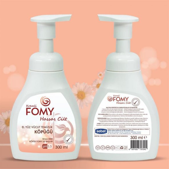 FOMY Hassas Cilt Köpük Sabun El Yüz Vücut 300 ml 4 ADET - 3
