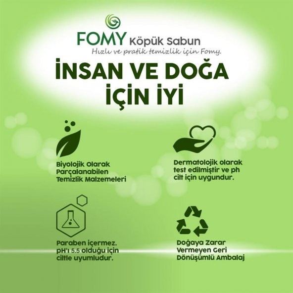 FOMY Doğal Köpük Sabun El Yüz Vücut 300 ml 4 ADET - 4
