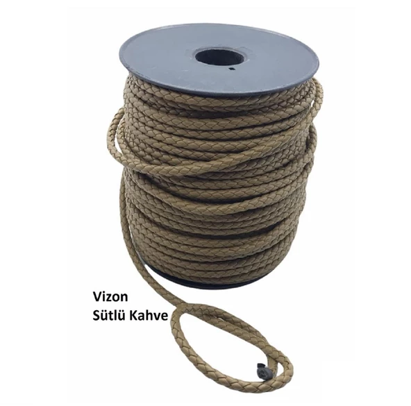 Bileklik ve Anahtarlık için Yuvarlak Örgü Suni Deri Kordon 5mm 1 metre - 11