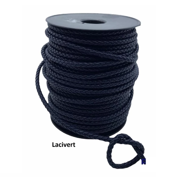 Bileklik ve Anahtarlık için Yuvarlak Örgü Suni Deri Kordon 5mm 1 metre - 8