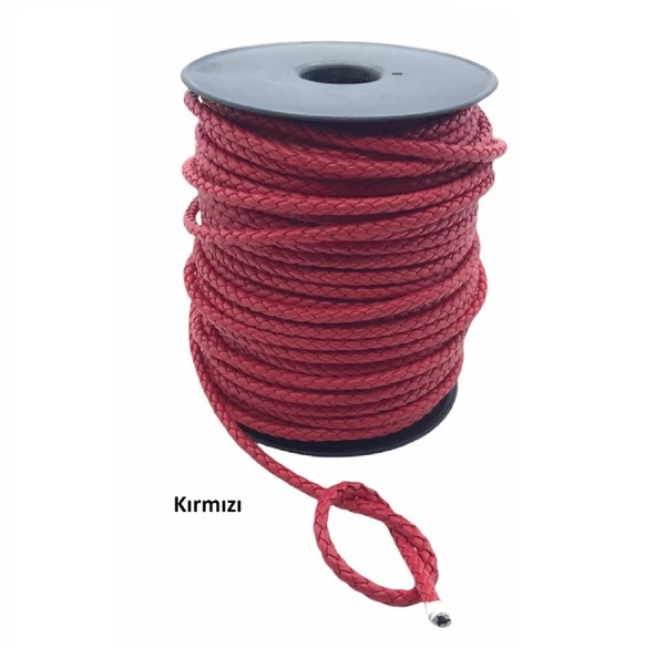Bileklik ve Anahtarlık için Yuvarlak Örgü Suni Deri Kordon 5mm 1 metre - 7
