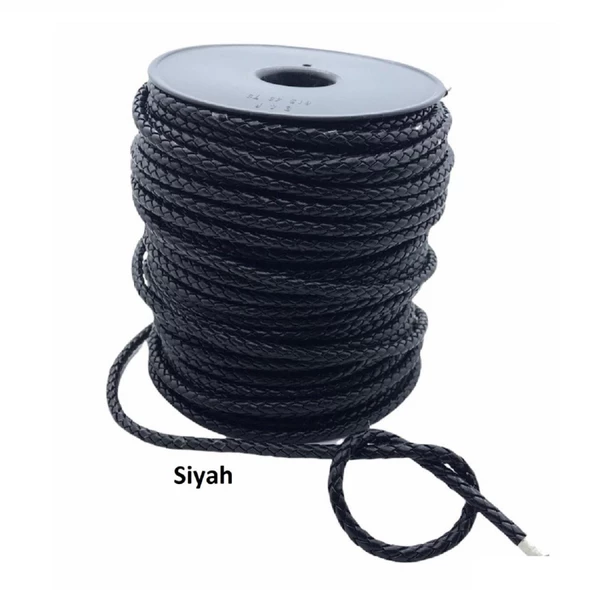 Bileklik ve Anahtarlık için Yuvarlak Örgü Suni Deri Kordon 5mm 1 metre - 6