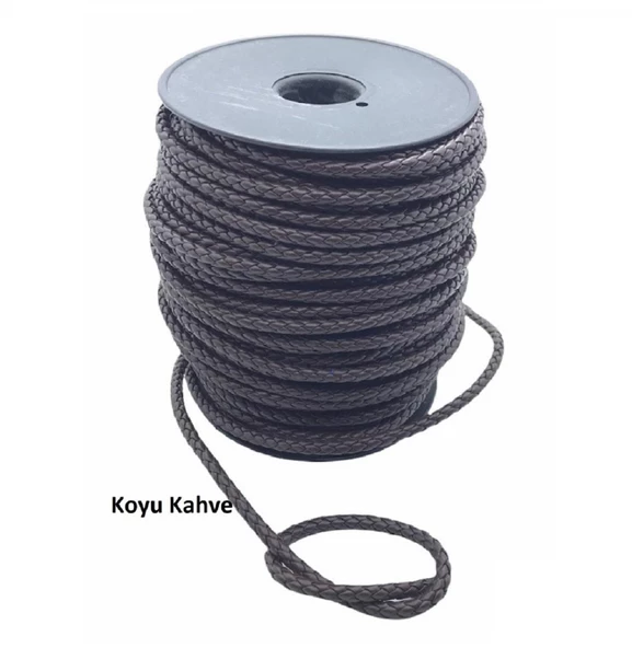 Bileklik ve Anahtarlık için Yuvarlak Örgü Suni Deri Kordon 5mm 1 metre - 5