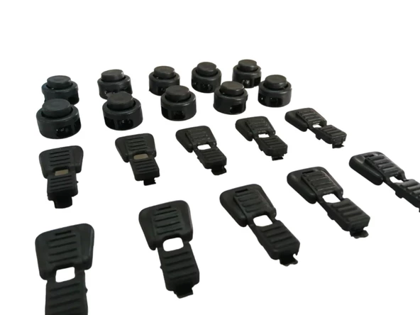 Bağcık İçin Buton Model Akıllı Kilitl Mekanizması 5 Çift - 20 Parça - 7
