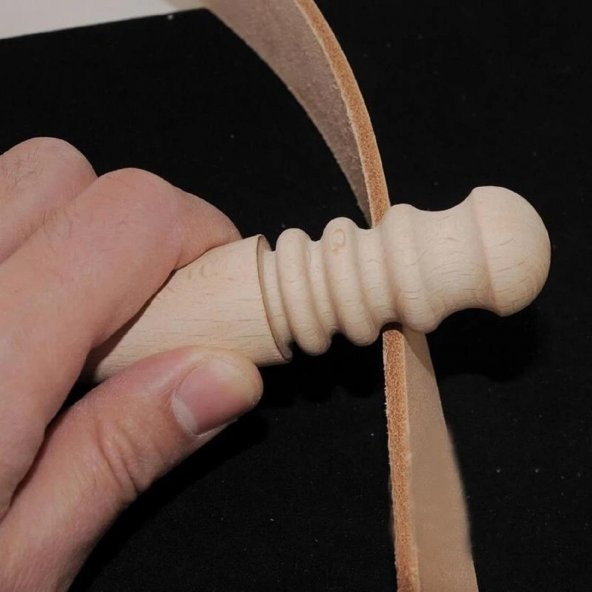 Deri Kenarı Perdahlama Ahşap Şimşir Ağacı 1 Adet Deri El Aleti - 4