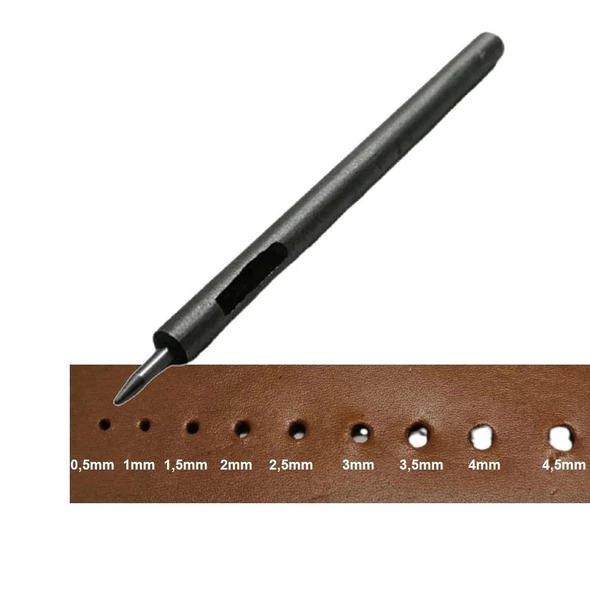 Yuvarlak Vurma Deri Delik Zımbası 1-6 no Arası Deri El Aleti - 5