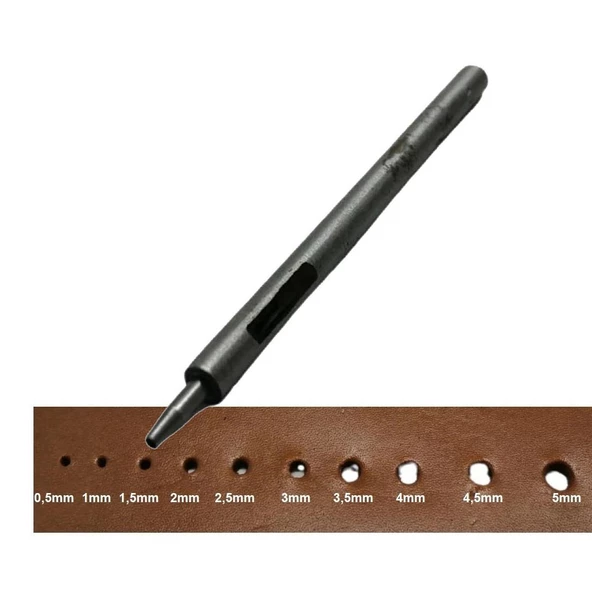 Yuvarlak Vurma Deri Delik Zımbası 1-6 no Arası Deri El Aleti - 9