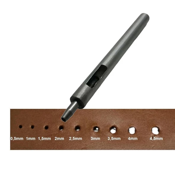 Yuvarlak Vurma Deri Delik Zımbası 1-6 no Arası Deri El Aleti - 11