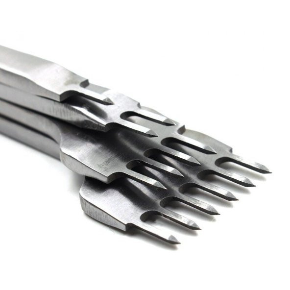 Çapraz Delgi / Çatal Zımba Seti 6 mm 4 Adet Deri El Aleti - 2