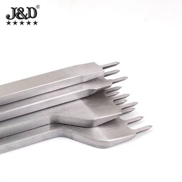 Çapraz Delgi / Çatal Zımba Seti 5mm 4 Adet Deri El Aleti - 3