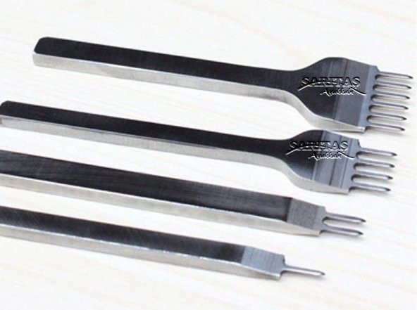 Çapraz Delgi / Çatal Zımba Seti 4mm Deri El Aleti - 3