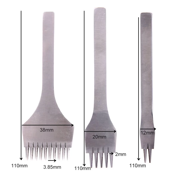 SRTfootcare Fransız Tarzı Çapraz Çatal Deri Zımbası - 4