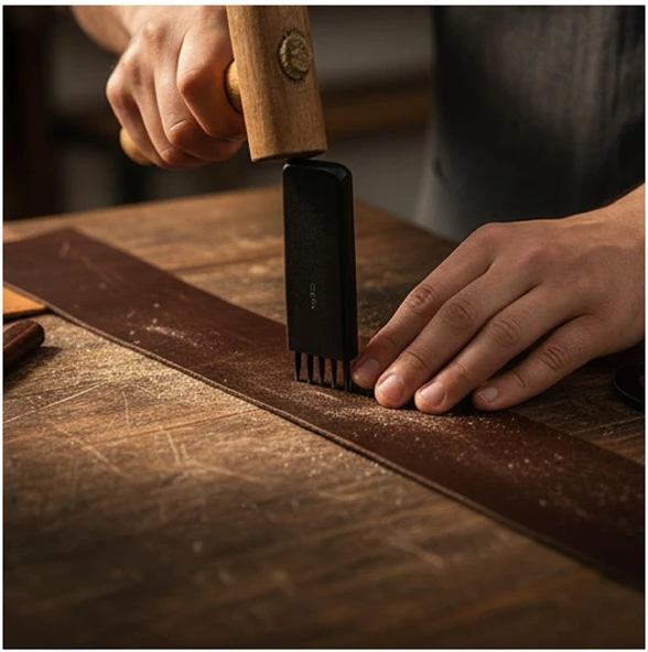 Elde Vurma Deri Dikiş Yeri Zımbası Çok Delikli 4 mm Aralık - 8