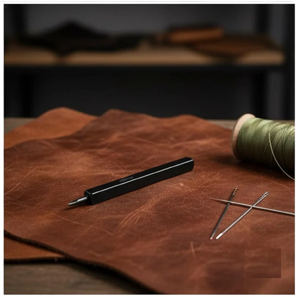 Elde Vurma Deri Dikiş Yeri Zımbası Çok Delikli 5 mm Aralık Deri El Aleti - 7