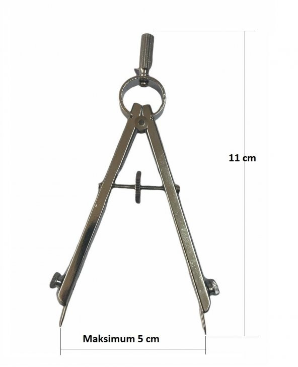 Metal İğne Uçlu Pergel 11cm Deri El Aleti - 4