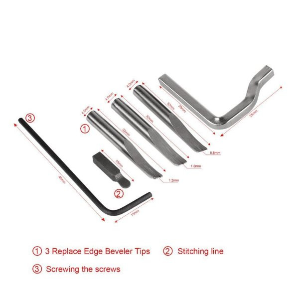 Ayarlanabilir Deri Kenarı Dikiş Kanalı Bıçağı 5 in 1 Deri El Aleti - 3