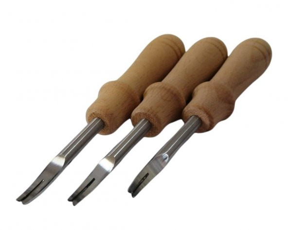 SRTfootcare Ahşap Saplı Çapak Alma Bıçağı  Linör 0,8-1 mm Deri El Aleti - 3