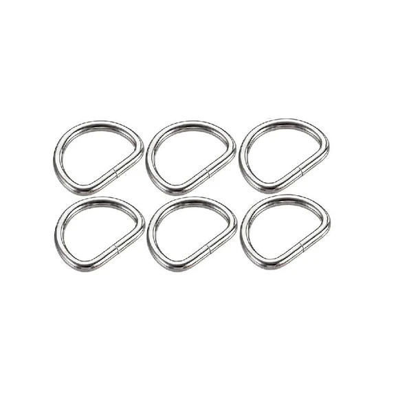 D Metal Halka, Çanta Sapı İçin D Halka 25 Adet Nikel - Resim 2