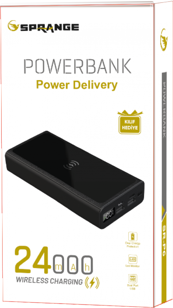 SPRANGE SR-P6 24000 mAh Wireless Kablosuz Şarj 5W/10W/15W PowerBank   (Kişiselleştirilebilir)