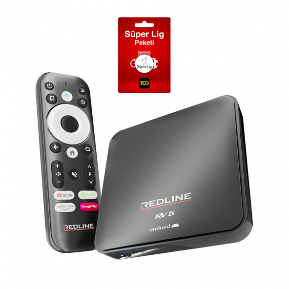 Redline RV 5 Android TV Box - 3 Aylık TOD Süper Lig Paketi