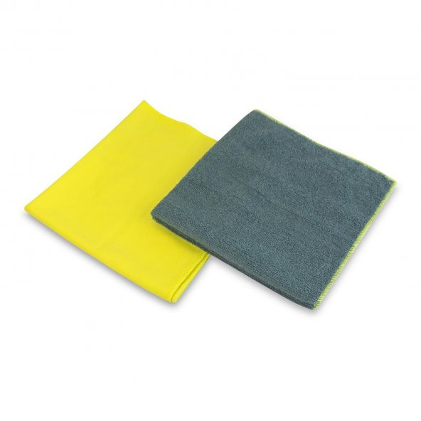Automix Araba Araç Otomobil Oto İç Dış Ofis Ev Cam Kurulama Temizleme Mikrofiber Bez 2li Set 50x50 - 4