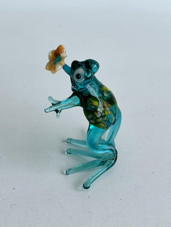 El Yapımı Murano Cam Kurbağa Biblo A30-02 - Resim 3