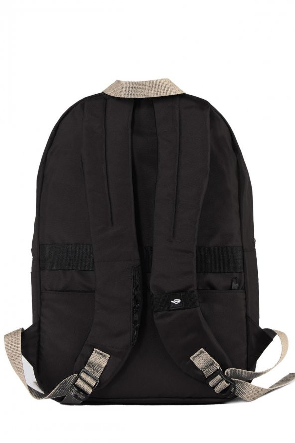 Elatae Unisex Çok Gözlü Günlük Seyahat Okul Sırt Çantası Siyah 2102 - Resim 4