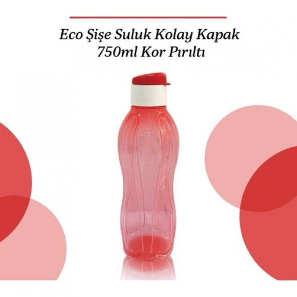 Tupperware Eko Şişe 750 ml Kor Pırıltı Kırmızı - 2