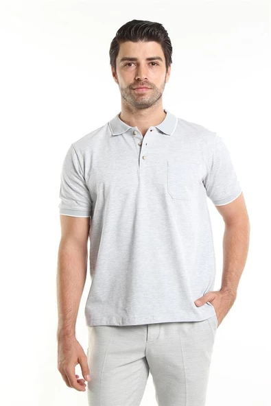 İntersivin Normal Kalıp Polo Yaka Cepli %100 Pamuk Erkek T-Shirt