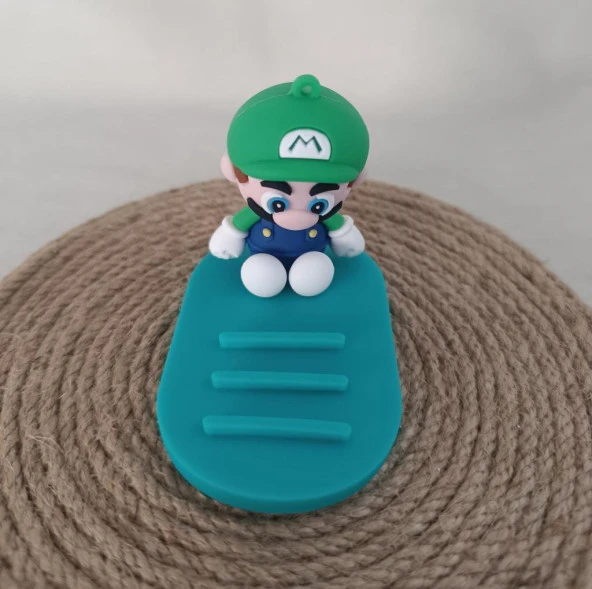 Telefon Tutucu Süper Mario Silikon Telefon Standı Karakter Figür Oyuncak - 4