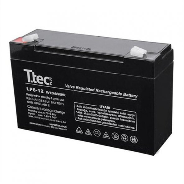 Ttec 6 Volt 12 Amper Bakımsız Kuru Akü