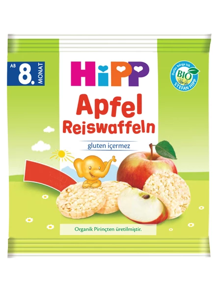 Hipp Organik Elmalı Pirinçli Bebek Gofreti 30 Gr